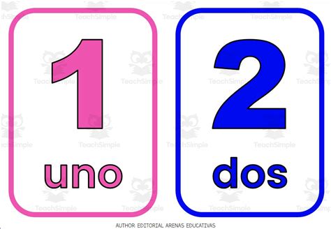 NUMBERS FLASHCARDS IN SPANISH - Numbers 1 to 20 by Teach Simple