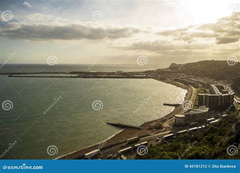 Dover beach at sunset stock photo. Image of aerial, tourist - 45181212