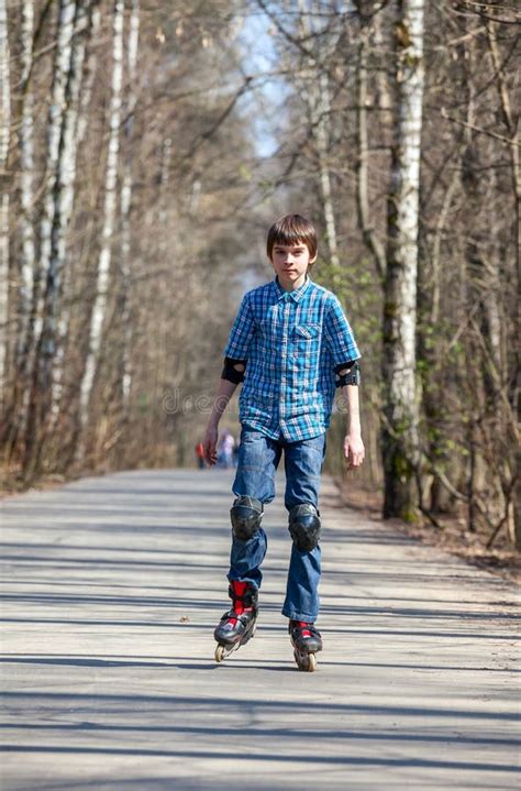 Boy roller skating stock photo. Image of little, roll - 40036286