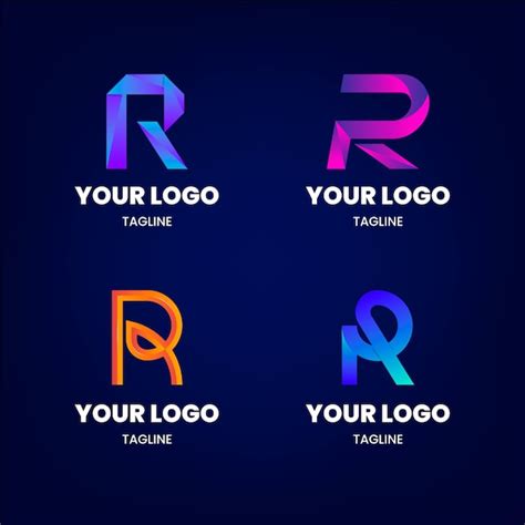 Premium Vector | Set of gradient r logo templates