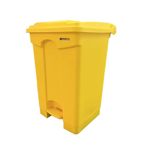 MaxBin 45L Heavy Duty Trash Bin Yellow | Trash Can with Cover | Foot Pedal Trash Bin | HOSPECO ...