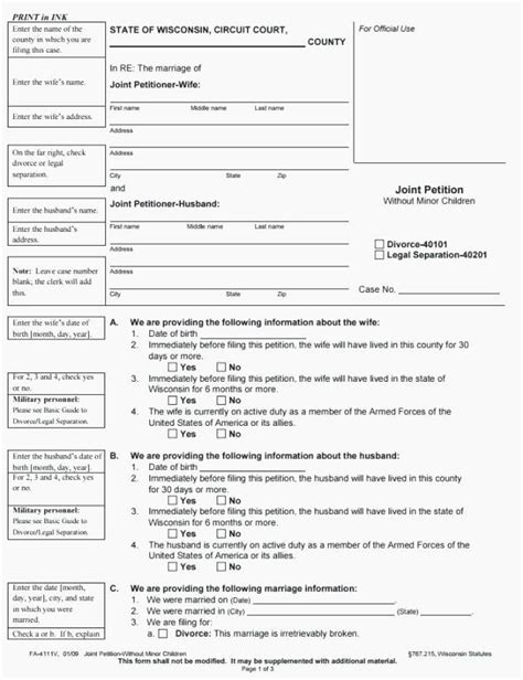 Free Printable No Fault Divorce Forms Mississippi