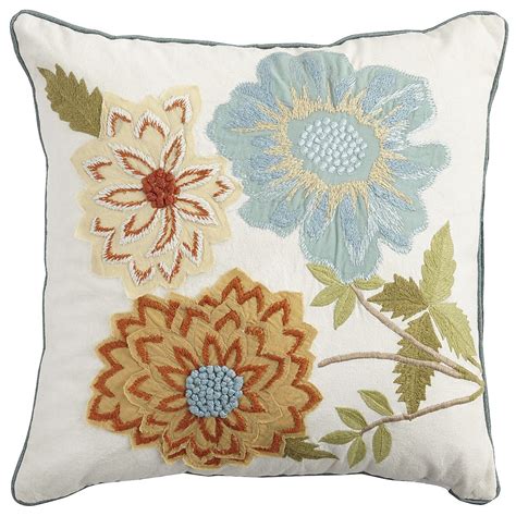 Embroidered Floral Pillow | Embellished pillows, Floral pillows, Embroidered throw pillows