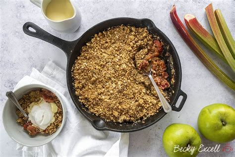 My Gluten Free Apple and Rhubarb Crumble Recipe (vegan + dairy free)