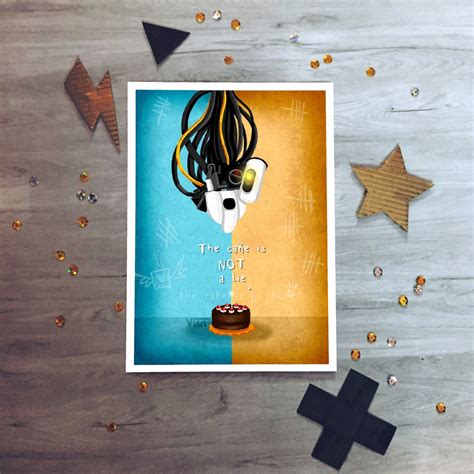 Decorative Art Print L Glados the Cake is a Lie - Etsy