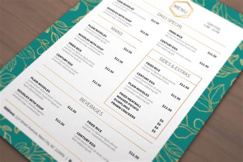 Golden Leaf - Menu Template - Design Template Place