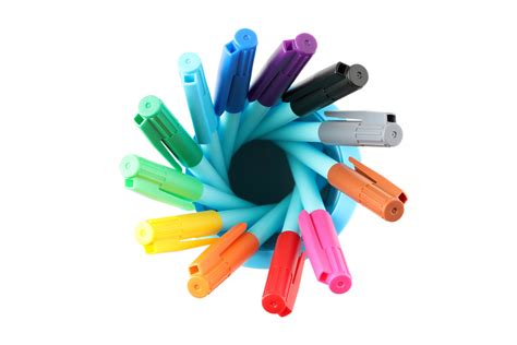 Colored markers isolated on a transparent background 21938782 PNG