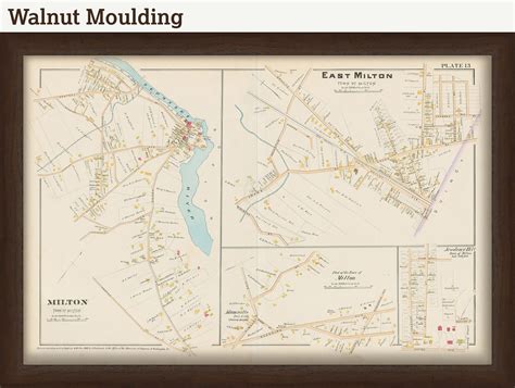 Villages of MILTON and EAST MILTON, Massachusetts 1888 Map