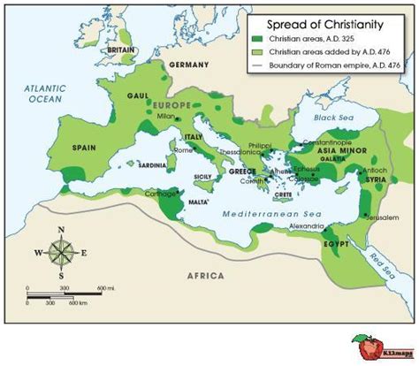 The Spread Of Christianity Map