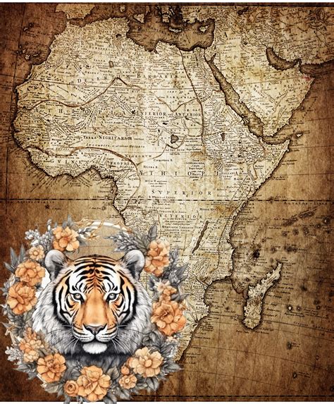 Map Of Africa With With Tiger Free Stock Photo - Public Domain Pictures