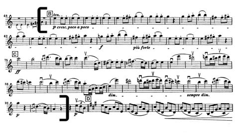 Violin: Beethoven: Symphony No. 7 excerpt from mvt II (m. 51-100) – Orchestra Excerpts