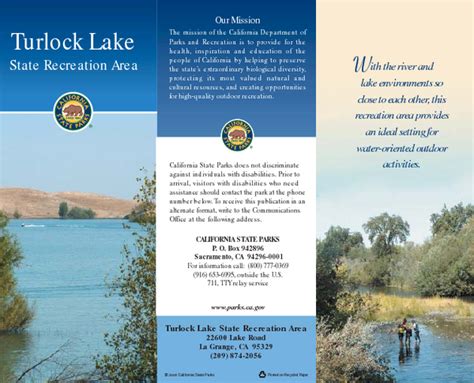 Turlock Lake State Recreation Area Map - 22600 Lake Rd La Grange CA ...