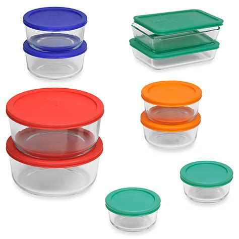 Pyrex® Storage Plus 20-Piece Container Set with Color Lids | Bed Bath and Beyond Canada