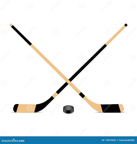 Hockey Stick and Puck Icon. Vector Illustration Stock Vector ...