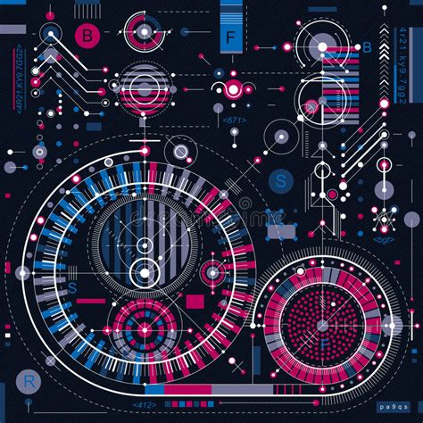 Architectural Blueprint, Digital Background with Differen Stock ...