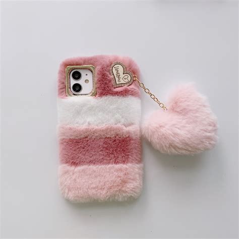 Allytech iPhone 11 Case 6.1-inch, Cute Girly Soft Warm Faux Fur with ...