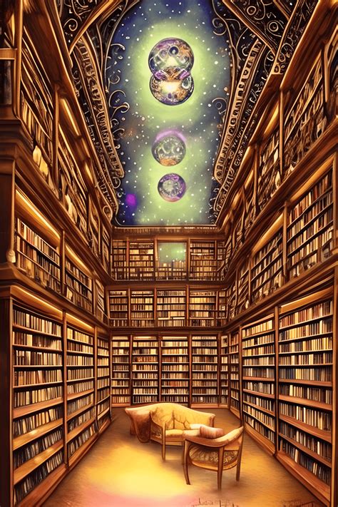 Beautiful Mystical Library Graphic · Creative Fabrica