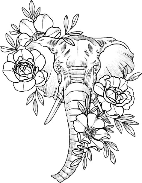 #freetoedit#elephant #flowers #elephantandflowers #elephanttattoo #flowertattoo #tattoo # ...