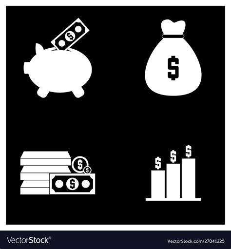 Set money logo design concept template icon Vector Image