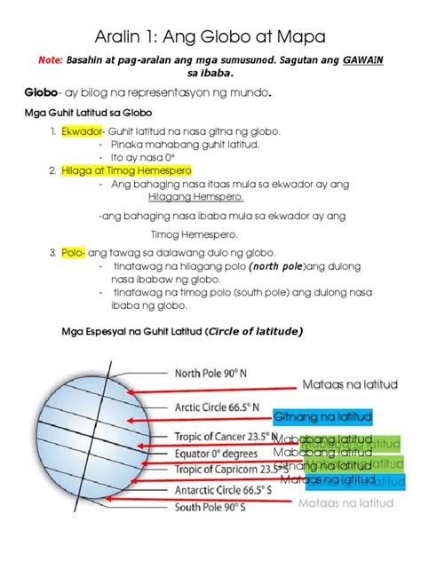 Ang Globo at Ang Mapa | PDF