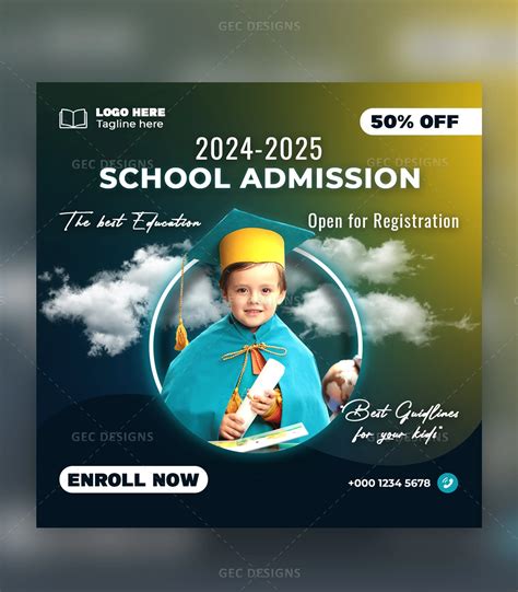 School admission advertisement Instagram poster design | GEC Designs