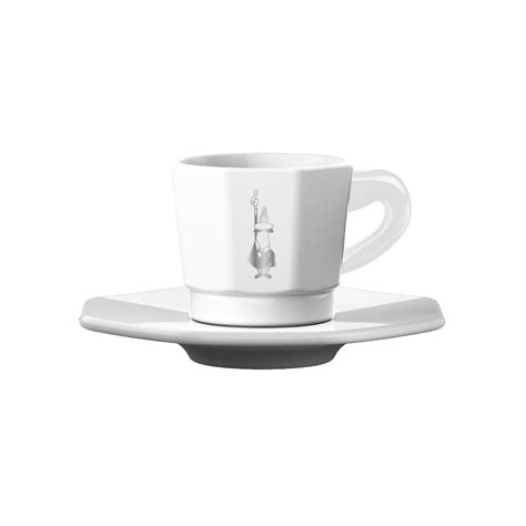 Octagonal white coffee cup for Moka - Bialetti