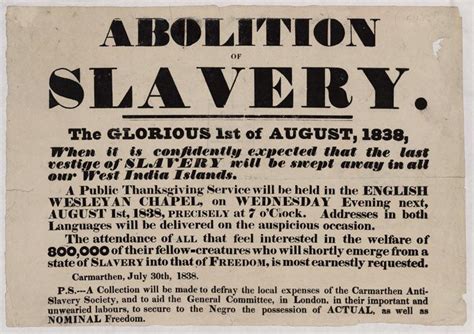 TDIH: August 1, 1834, Slavery is abolished in the British Empire as the Slavery Abolition Act ...