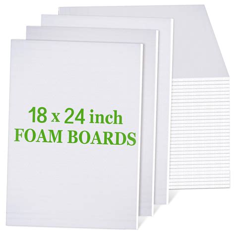 Ctosree 36 Pcs White Foam Board 18 x 24 Inch Foam Poster Board Bulk 3/ ...