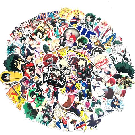 Anime Laptop Stickers, 70 Pcs My Hero Academia Decal PVC Stickers ...