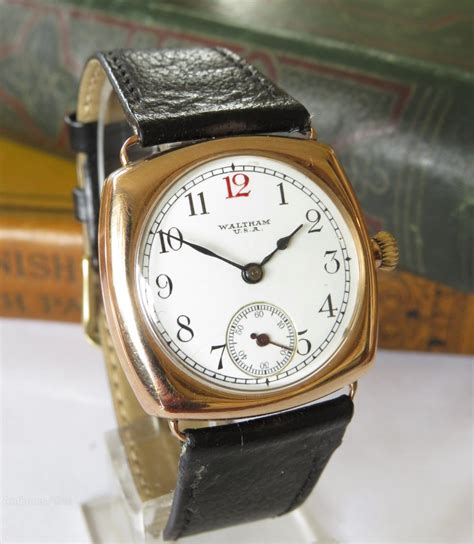 Antiques Atlas - Antique Waltham 9ct Gold Gents Wrist Watch