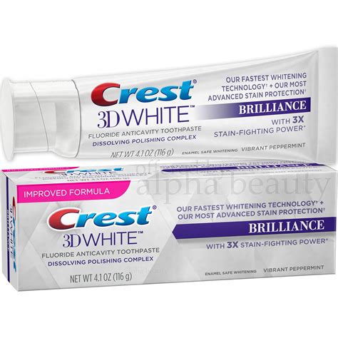 Crest 3D White Brilliance Vibrant Peppermint Whitening Toothpaste (4.1oz./116g)