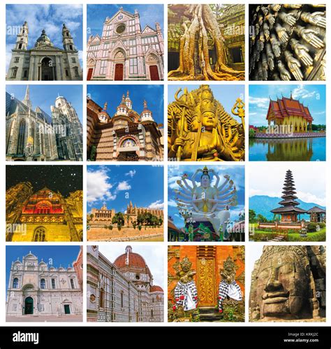 World Monuments Collage Stock Photo - Alamy