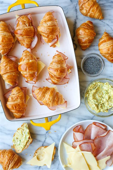 Baked Ham and Cheese Croissants | Recipe | Ham and cheese croissant ...