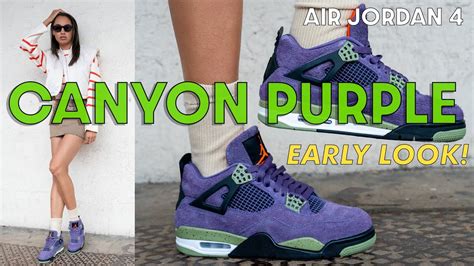 EARLY LOOK 🤯 Jordan 4 Canyon Purple On Foot Review and How to Style ...