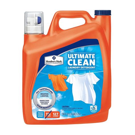 Member's Mark Ultimate Clean Liquid Laundry Detergent, Fresh Clean Scent, 196 Fl Oz, 127 Loads ...