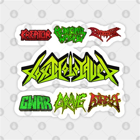 Thrash metal band logos - Thrash Metal - Magnet | TeePublic