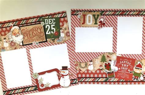 Christmas Scrapbook Layout Two premade 12x12 Pages | Etsy | Christmas scrapbook layouts ...