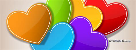 Valentine's Day Colorful Hearts Facebook Cover - Love