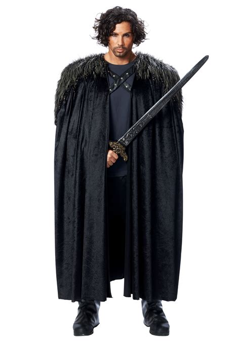 Medieval Fur Trimmed Black Cape