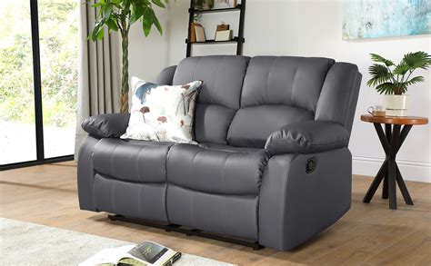 Dakota Grey Leather 2 Seater Recliner Sofa | Furniture Choice