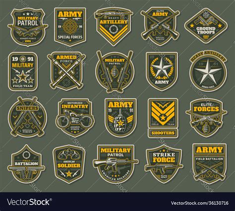 Army special forces military specialists badges Vector Image