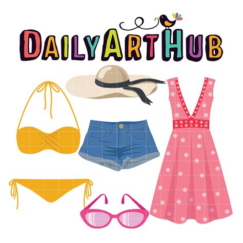 Women Summer Clothes Clip Art Set – Daily Art Hub – Free Clip Art Everyday