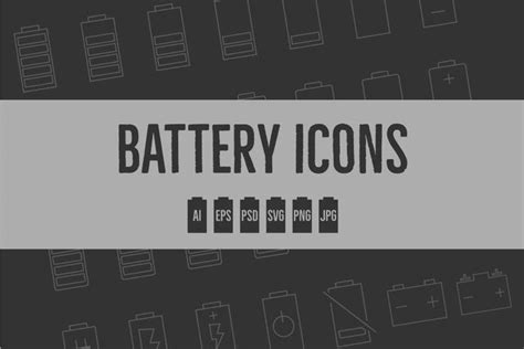 BATTERY ICONS SVG Png Dxf Eps Ai Bundlelow Battery - Etsy | Battery icon, Icon, Line art design