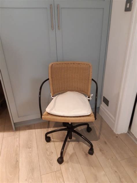 Lovely wicker desk chair on wheels v good condition | in Staple Hill ...