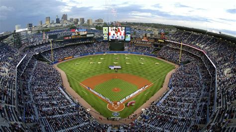 Aerial View Of Stadium With Atlanta Braves Players HD Braves Wallpapers | HD Wallpapers | ID #48612