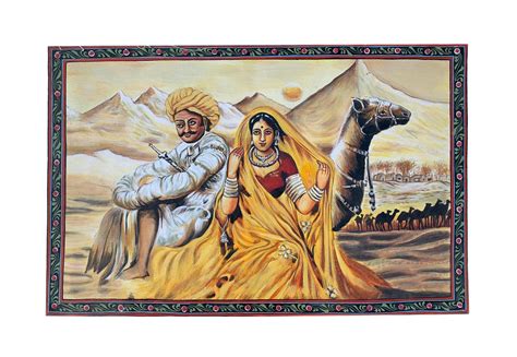 Rajasthani Painting Rajasthani Man Woman Oil Painting on | Etsy