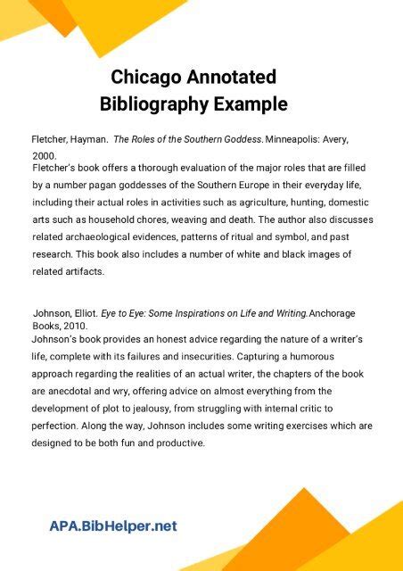 Chicago Annotated Bibliography Example