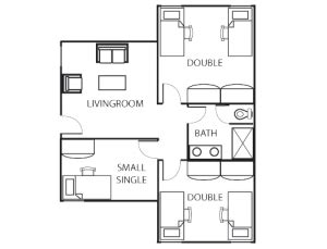 Suite Three Room - Fresno State Student Housing