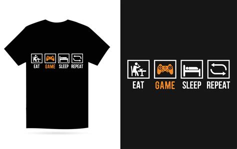 Eat Sleep Game Repeat T Shirt Design 21890233 Vector Art at Vecteezy