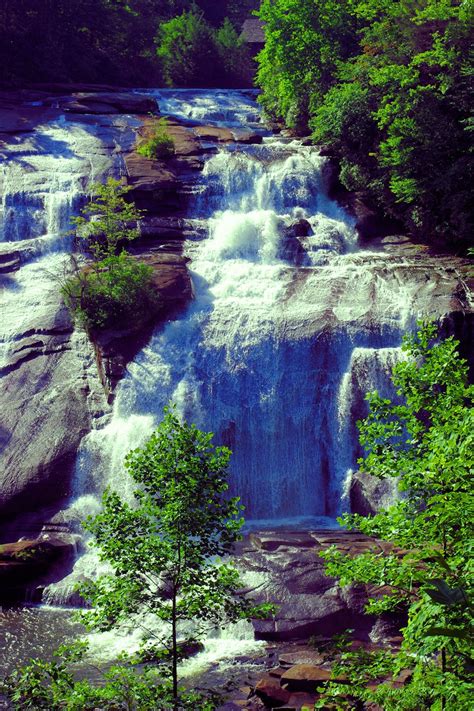 High Falls Waterfall in North Carolina Mountains